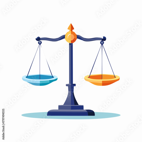 Balance scale illustration representing justice and fairness concept.