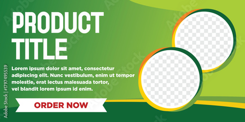 Fresh Green banner design template background. Bussines banner template for sale or preview product design