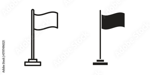 Flag icon in line design. Simple icon vector