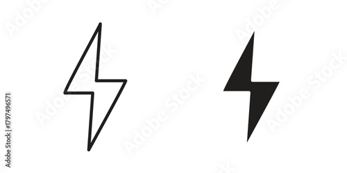 Flash icon in line design. Simple icon vector