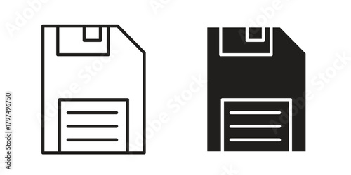 Floppy disk icon in line design. Simple icon vector