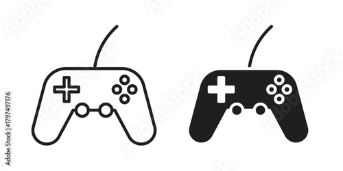 Gamepad icon in line design. Simple icon vector