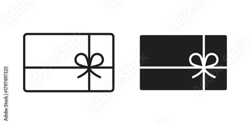 Gift card icon in line design. Simple icon vector