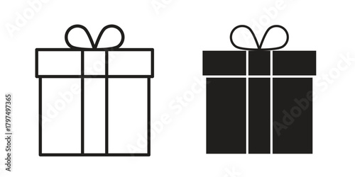 Gift icon in line design. Simple icon vector