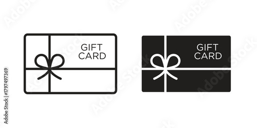 Gift card icon in line design. Simple icon vector