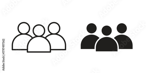 Group icon in line design. Simple icon vector
