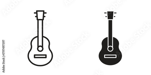 Guitar icon in line design. Simple icon vector