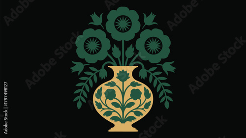 Elegant floral arrangement in vase on black backdrop for sophisticated designs and branding projects, perfect for stationery and textile applications