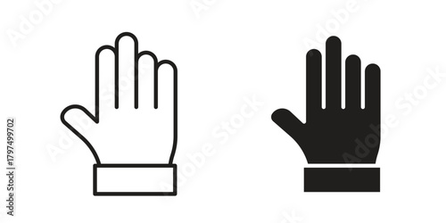 Hand icon in line design. Simple icon vector
