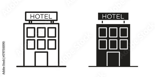 hotel icon in line design. Simple icon vector