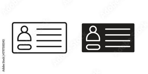 Identity card icon in line design. Simple icon vector