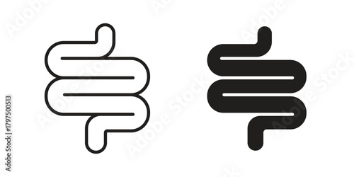 Intestine icon in line design. Simple icon vector