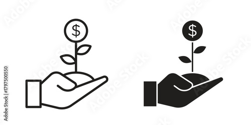 Investment icon in line design. Simple icon vector
