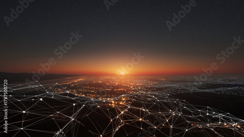 A resilient, decentralized web-like network, symbolizing the future of smart energy grids.