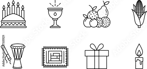 Celebrate Kwanzaa with these symbolic icons of unity, creativity, and faith for a vibrant cultural celebration of African heritage and community values