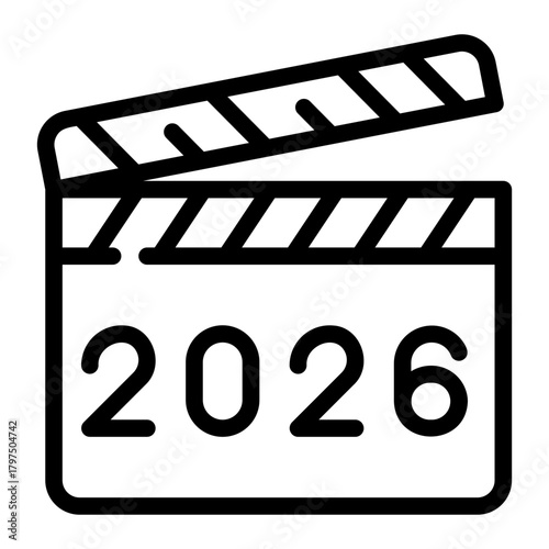 action clapper line icon