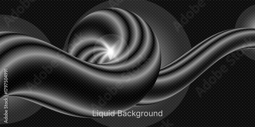 abstract swirl black and white liquid background