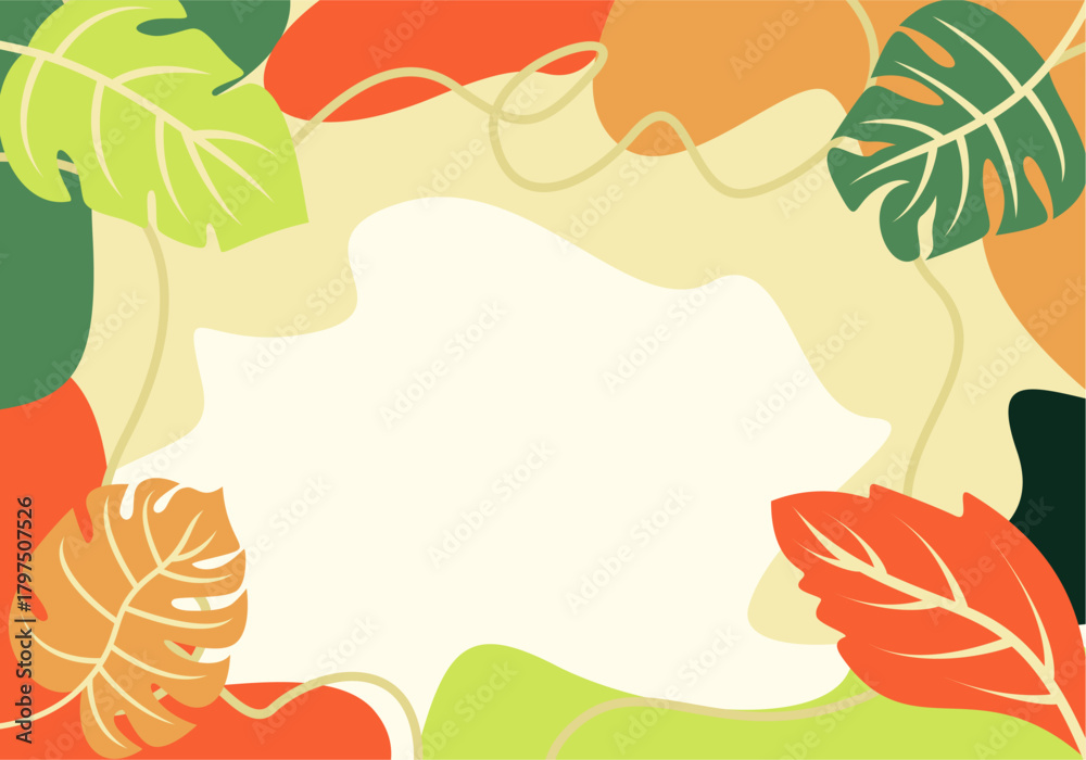 Fototapeta premium Abstract Floral Frame for Invitations and Social Media Content