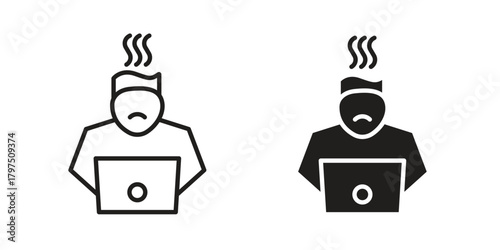 Burnout icon on white background. Stock vector icon