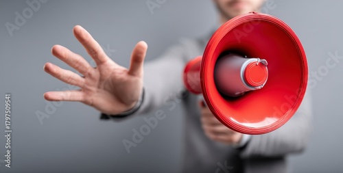 businessman pushing a button