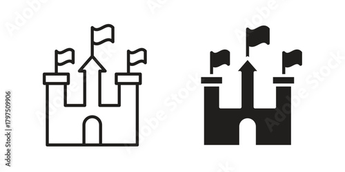 Castle icon on white background. Stock vector icon