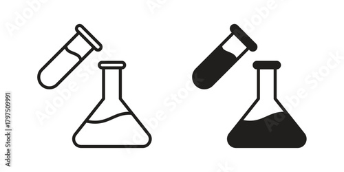 Chemical test icon on white background. Stock vector icon