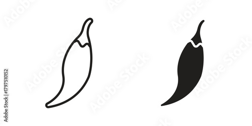 chilli pepper icon on white background. Stock vector icon