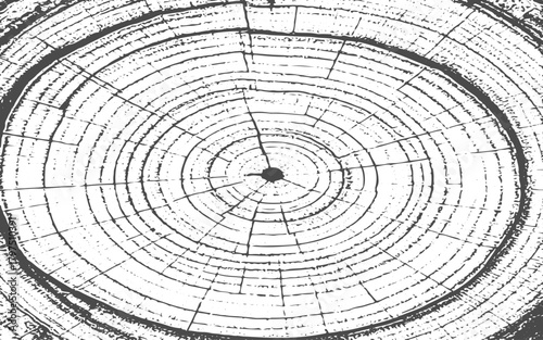 Weathered wood cross section with growth rings pattern for textured background design