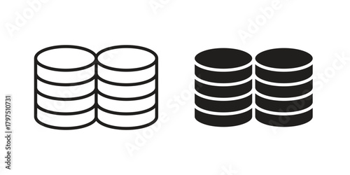 Coins stack icon on white background. Stock vector icon