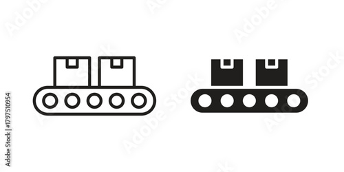 Conveyor belt icon on white background. Stock vector icon