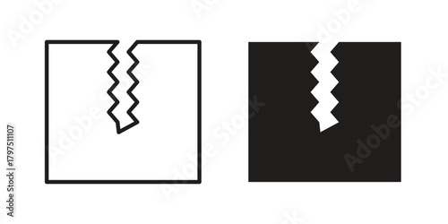 Crack icon on white background. Stock vector icon