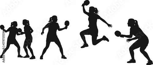 table, tennis, silhouette, player, paddle, ball, sport, action, dynamic, motion, black, figure, posture, jump, swing, serve, hit, illustration, graphic, design, agility