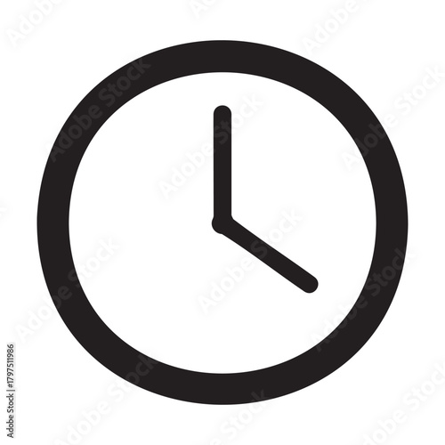 Simple black clock icon