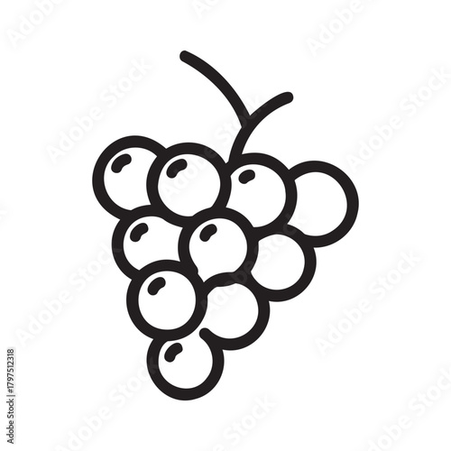 Bunch of grapes icon in black and white