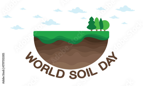 World Soil day. Green natural soil day illustration vector design ,logo .