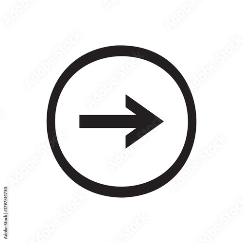 Free Download Black arrow inside a circle, pointing to the right - GFXLoad