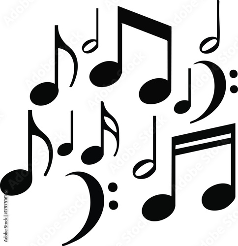 Musical Notes Harmony A Symphony of Rhythms and Melodies in Artistic Vector