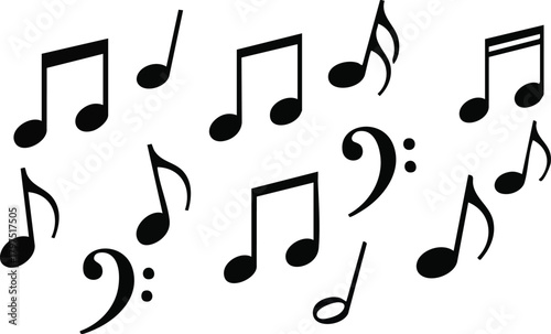 Collection of Musical Notes and Symbols for Creative Projects