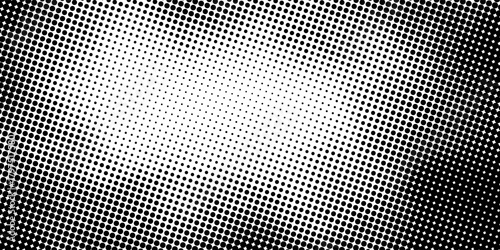 Black-white gradient halftone dots background. Pop art in vector illustration for your creative design