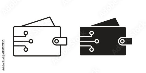 Cryptocurrency wallet icons, vector symbols. filled flat sign
