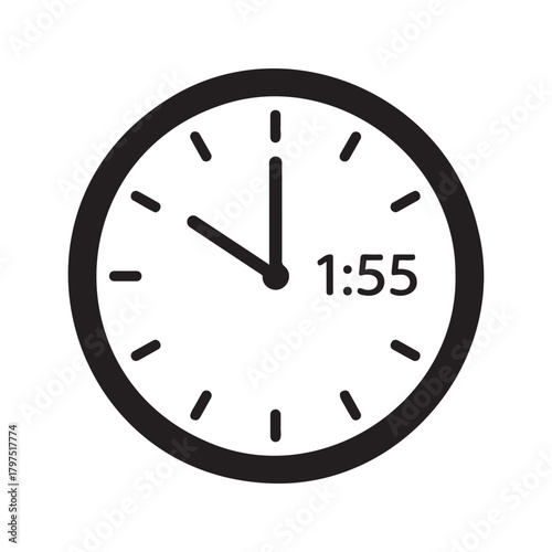 Clock face showing the time 155