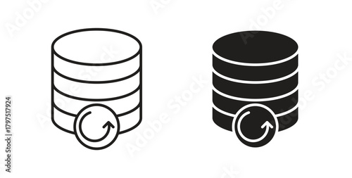 Data backup icons, vector symbols. filled flat sign