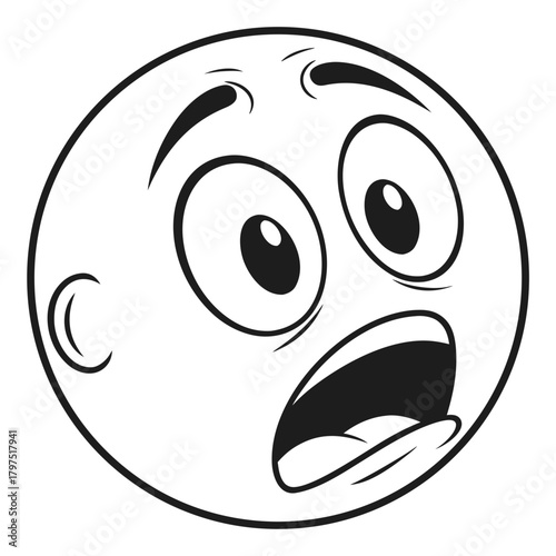 Cartoon face with an expression of shock