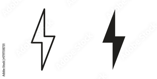 Electricity icons, vector symbols. filled flat sign