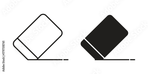 Eraser icons, vector symbols. filled flat sign