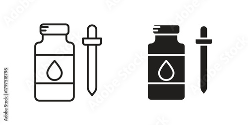 Essential oils icons, vector symbols. filled flat sign