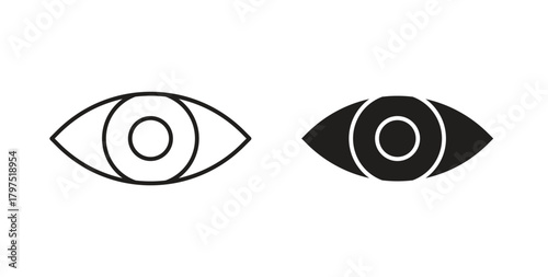 Eye icons, vector symbols. filled flat sign