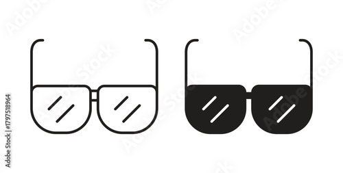 Eye glasses icons, vector symbols. filled flat sign