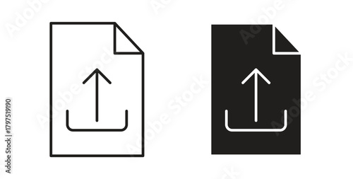 File upload icons, vector symbols. filled flat sign