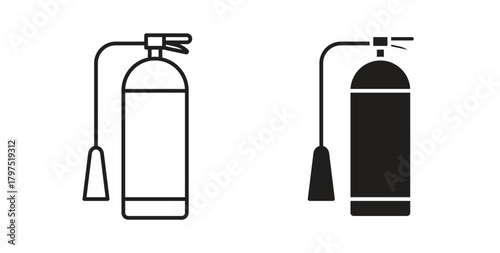 Fire extinguisher icons, vector symbols. filled flat sign